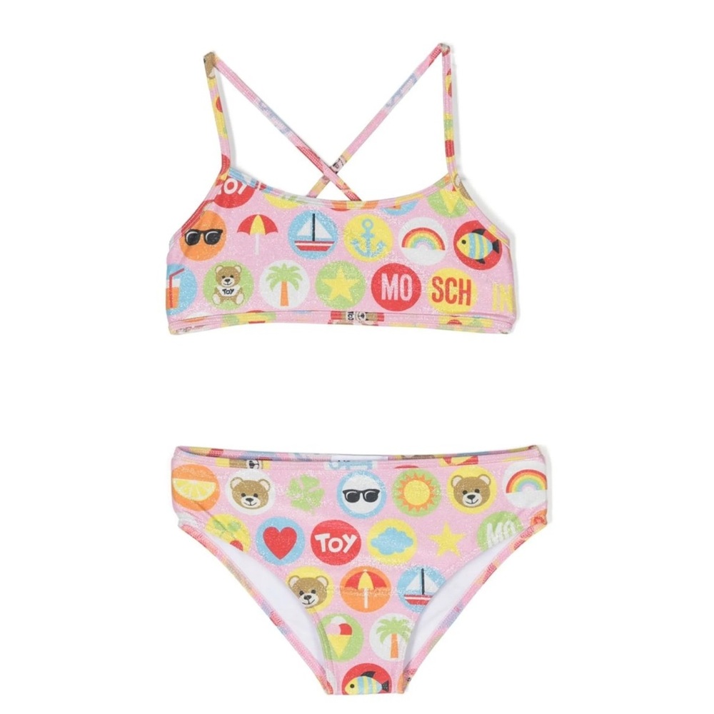 Moschino Kids Multicolor Patterned Bikini